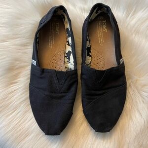 Tom’s Black Slip On Shoes Size 8.5